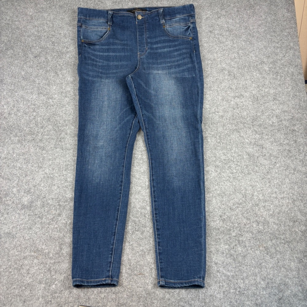 Liverpool The Skinny Jeans Womens 14/32 Blue High Rise Stretch Pull On Denim